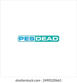 The logo that says Pes Dead is rectangular in blue and green