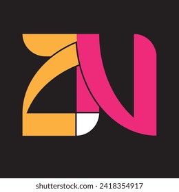 The logo that says ZN overlaps each other