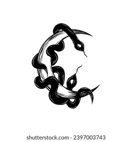 The logo with the theme "A Moon Wrapped Around Two Snakes" displays elements full of symbolism and mystical beauty. In the middle of the logo, it creates an impression of mystery and elegance. The moo