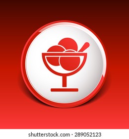 Logo with three balls ice cream food.