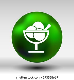 Logo with three balls ice cream food.