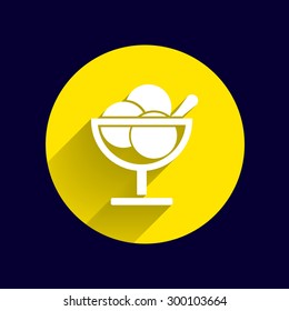 Logo with three balls ice cream food.