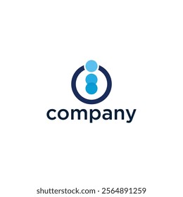 A logo with three blue circles arranged vertically inside a dark blue ring, with the word 'company' written below it