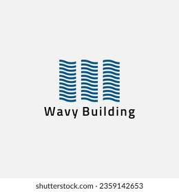 Logo of three buildings with a wavy shape.