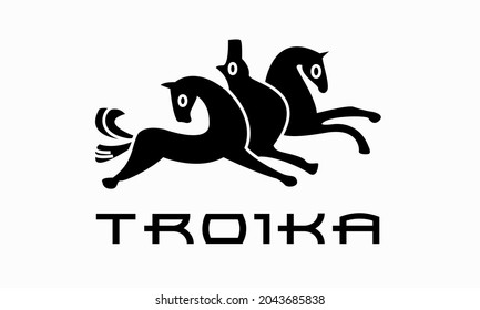 Logo three fast running horses