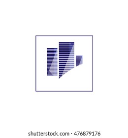 Logo three houses of blue. Vector