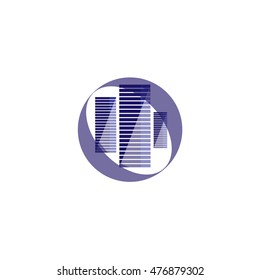 Logo three houses of blue. Vector