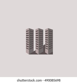 Logo three houses of gray. Vector