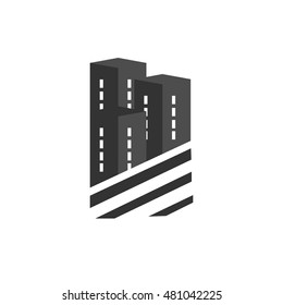 logo three houses. Vector