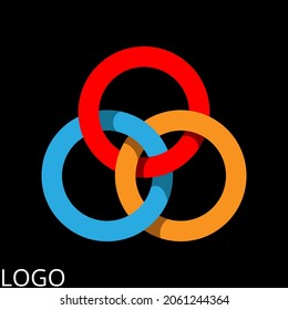 Logo of three interwoven rings. Plexus. Rings. Circles.