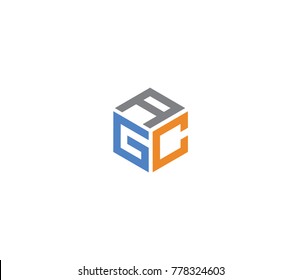 
Logo with three letters AGC. hexagon logo