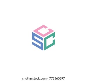 Logo with three letters CSC. hexagon logo