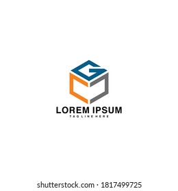 Logo with three letters GCC, flat logo
