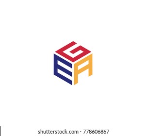 Logo with three letters GEA. Three letter icon