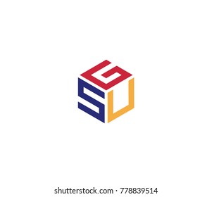 Logo with three letters GSU. hexagon logo