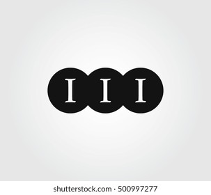 Logo three letters I. Logo letters triplets. III. III Initials