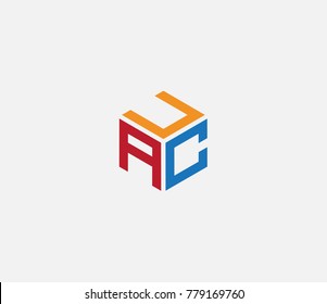 Logo with three letters UAC. three letter icon