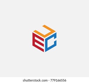 Logo with three letters UEC. three letter icon