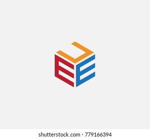 Logo with three letters UEE, hexagon logo