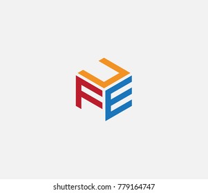 Logo with three letters UFE. three letter icon