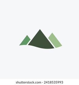 Logo three mountain and wave design template element