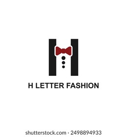 logo tie with letter h vector design fashion man