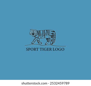 logo with a tiger. beautiful style and rendering is perfect for a sports team	