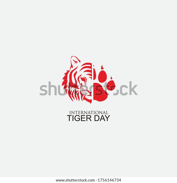 Logo Tiger Day Vector Icon Templet Stock Vector (Royalty Free