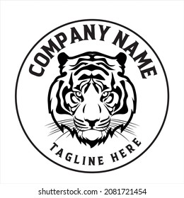 Logo Tiger head, animal vector Illustration