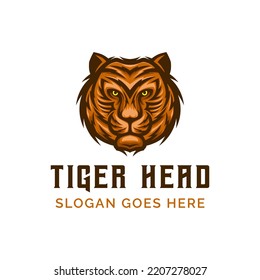 Logo Tiger Head design vector illustration in vintage stlye