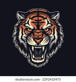 A logo of an tiger head, designed in esports illustration style - Vector