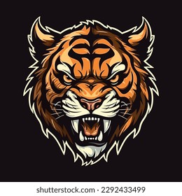 A logo of an tiger head, designed in esports illustration style - Vector