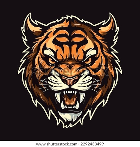A logo of an tiger head, designed in esports illustration style - Vector
