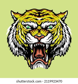 logo tiger vector animal in flores