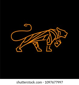 The logo of a tiger with yellow lines