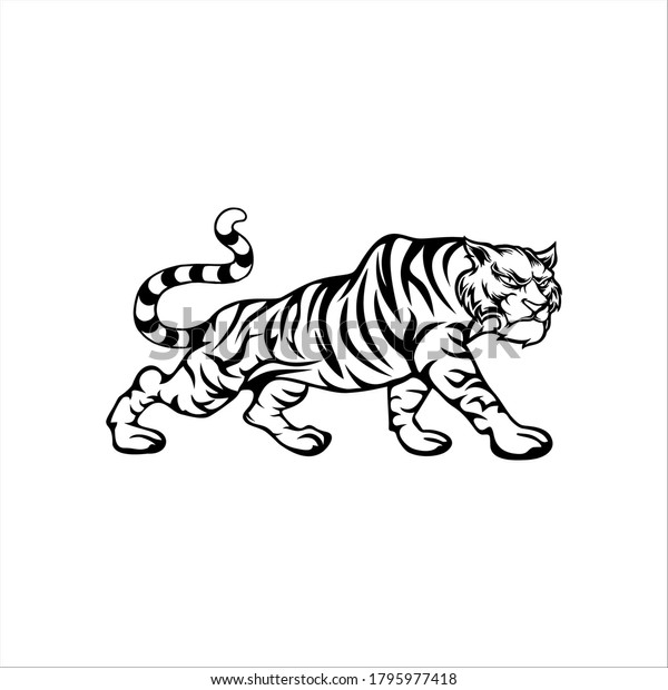 Logo Tigre Emblema Modello Mascotte Simbolo Stock Vector Royalty Free