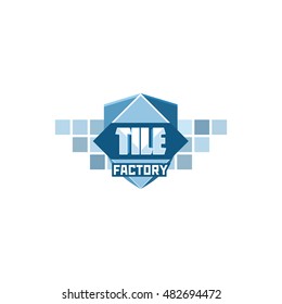 Logo for tile factory emblem blue