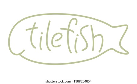 logo tile fish, vector illustration. flat style.