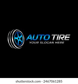 logo for tire shop or tire production vector template