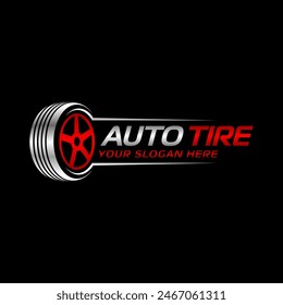 logo for tire shop or tire production vector template