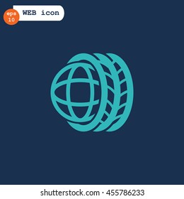 Logo tires icon Flat .