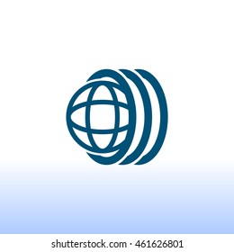 Logo tires icon Flat .