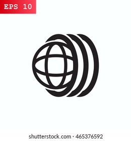 Logo tires icon Flat .