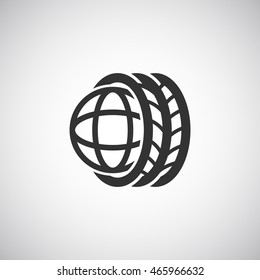 Logo tires icon Flat .