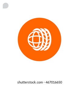 Logo tires icon Flat .