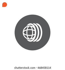 Logo tires icon Flat .