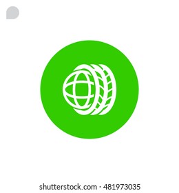 Logo tires icon Flat .