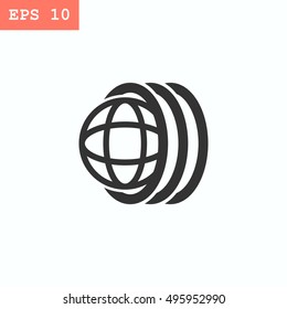 Logo tires icon Flat .
