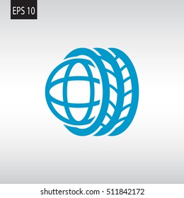 Logo tires icon Flat .