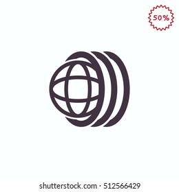 Logo tires icon Flat .